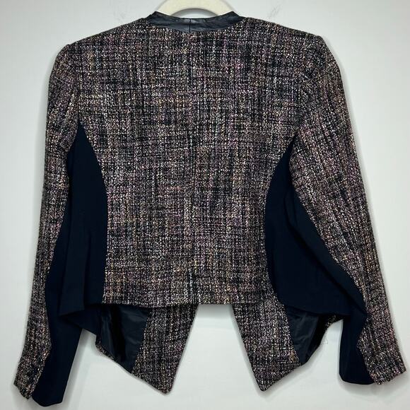 Lane Bryant Open Front Jacket Blazer Size 24 Vegan Leather Trim - Picture 5 of 12